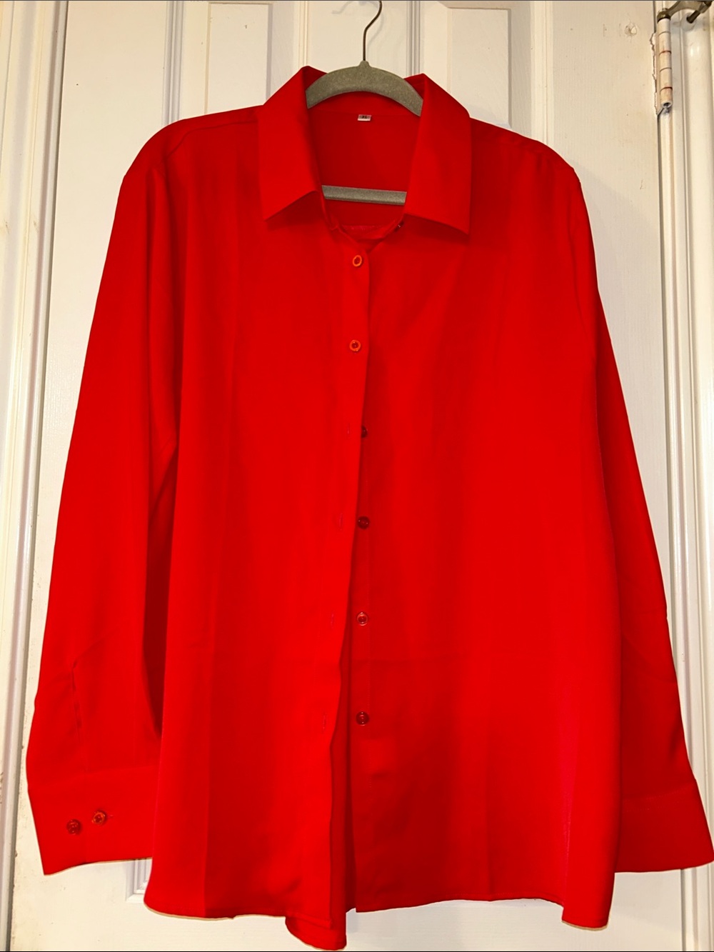 Amazon Women's Red Button-Down Shirt
